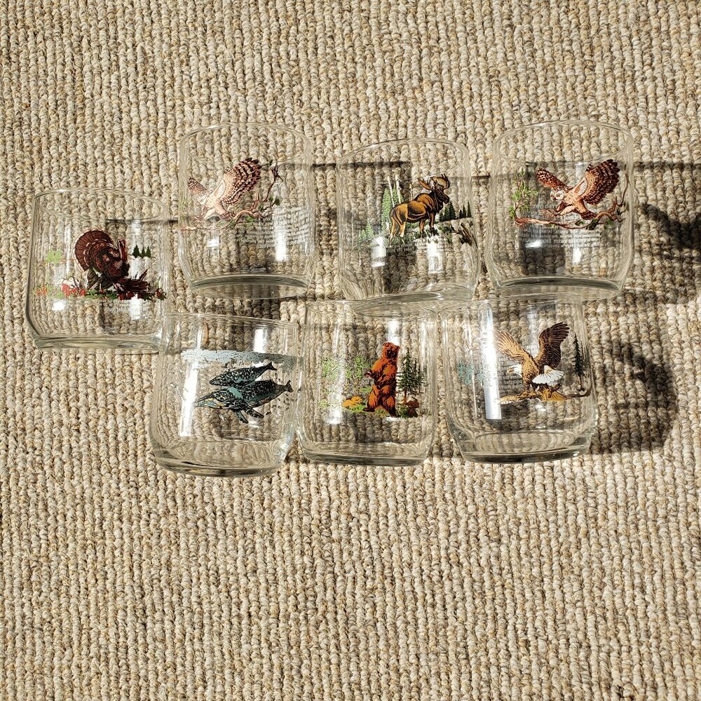Vintage Sunoco Wildlife Collector Drinking Glasses